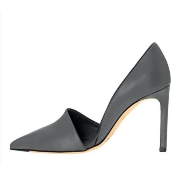 VINCE Cosette Pointed Toe‎ d'Orsay Leather Pumps Gray Graphite 9M EUR 40 $350 - Picture 4 of 12